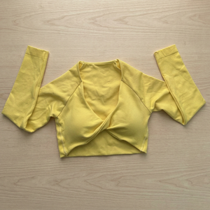 Camiseta Deportiva de Manga Larga para Mujer, Cuello en V Profundo, Sin Costuras, de Secado Rápido, Ajustada, para Yoga, Gimnasio, Entrenamiento, Ropa Deportiva Activa, Elástica - Product Image 4