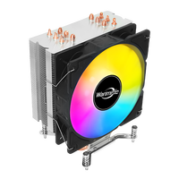 Refroidisseur de processeur en aluminium RGB à 6 caloducs, LED à spectre complet, roulement fluide, 26 dBA silencieux, 4 broches 5V PWM pour boîtier d'ordinateur Intel LGA2011