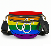 Sac à bandoulière léger pour femme (motif arc-en-ciel) avec fermeture éclair, idéal pour le quotidien