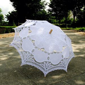 Nouveau parapluie manuel pliant victorien en coton brodé avec dentelle et baleines en alliage pour mariage - Product Image 4