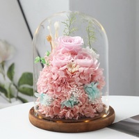 Groothandel Hot Selling Ge conserveerde Bloem Glazen Koepel Cadeaubox Eeuwige Roos Langdurig 3-5 Jaar Houdbaar Aanpasbare Kleuren Moederdag