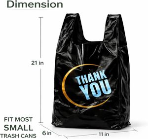 <b>Black</b> Handle T-Shirt Plastic Bags for Retail Shopping and Supermarket Packaging - Product Image 2
