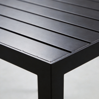 Ensemble de table et chaises de salle à manger carrées en aluminium métallique moderne pour patio, tables de restaurant en plein air