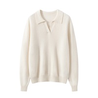 Suéter de Cachemira 100% de Lujo para Mujer, Diseño Personalizado de Fábrica ODM, Cuello Solapa, Tejido de Punto, Jersey para Otoño e Invierno, Capa Interior Cálida