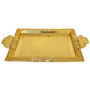 Mesa de Boda para <span class=keywords><strong>el</strong></span> Hogar, de Metal, Dorada, Plateada, para Frutos Secos, Bandeja para Servir Pastel de Chocolate - Product Image 1