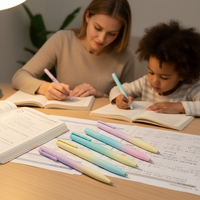 Stylo gel durable 0,7 mm Signature pour l'écriture scolaire, en plastique, avec recharges d'encre noire, rose, bleue et rouge disponibles