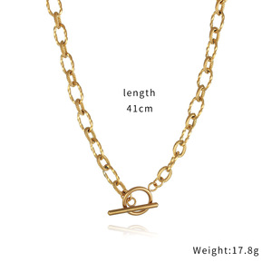 Không Thấm Nước Thép Không Gỉ Đồ Trang Sức 18K Vàng Mạ Threaded Chuỗi OT Khóa Thiết Kế Đơn Giản Phụ Nữ Vòng Cổ Không Làm xỉn Yf6549 - Product Image 6