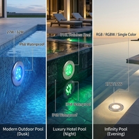 27W DC24V RGBW LED Unterwasserleuchten IP68 Wasserdicht Runde Einbauleuchten SS316L Dimmbare Außen-Schwimmbadbeleuchtung
