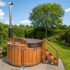 Sauna de Barril de Cedro Rojo Canadiense de Diseño Moderno con Panel de Control Computarizado para Vapor Seco en Terraza Exterior de Madera - Product Image 2