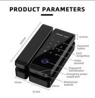 Serrure de porte intelligente en verre personnalisable, étanche, électronique, en alliage d'aluminium, avec clé et carte mémoire, pour la sécurité domestique