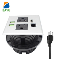 Multiprise encastrable de bureau avec ports USB et chargeur, pour mobilier de bureau, cordon d'extension UE