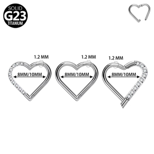 Titan G23 Phong Cách Mới Zircon Tai Sụn Xỏ Bông Tai Tim Tai Xương Stud Cơ Thể Xỏ Đồ Trang Sức - Product Image 6