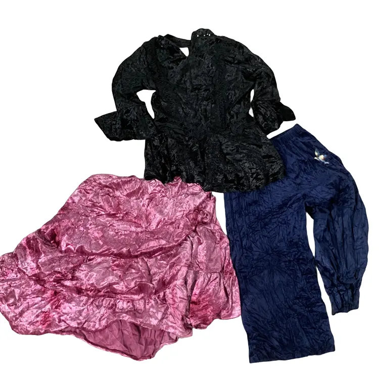 Preloved 2nd el yetişkinler kış kadife giysi karışık ukay giyim balya thrift kullanılan giysiler toplu toptan paket topu