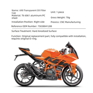 Protection de bouchon de filtre à huile de moteur de moto pour <span class=keywords><strong>KTM</strong></span> 690 990 Duke Adventure - Garde de filtre à huile en aluminium CNC - Product Image 4