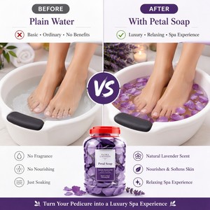 Jabón de Pétalos de Lavanda Hecho a Mano, Barra Limpiadora Botánica Ecológica, Forma de Flor, Jabón Sólido Natural con Aroma Suave para Baño y Cuerpo - Product Image 5
