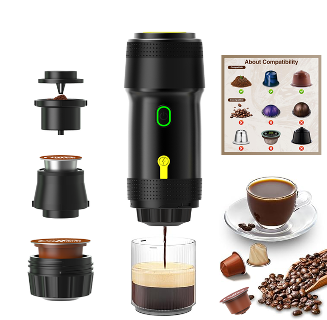 New Design Mini Portable Espresso Coffee Machine Fully Automatic Hand Held Coffee Maker 3 in 1 Portable Espresso Maker