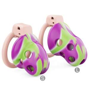 Di alta qualità Design in Silicone morbido blocco di castità maschile di piccole dimensioni impermeabile SM astinenza CB pene blocco Bondage con <span class=keywords><strong>6</strong></span> anelli Set - Product Image 6