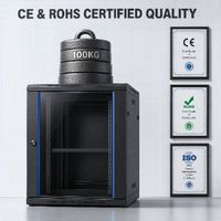 Rak Server Kabinet Jaringan 19 Inci, Enclosure Pusat Data 42U, Kaca Temper, Hitam, Tahan Air, Berdiri, dengan Kipas Pendingin dan PDU