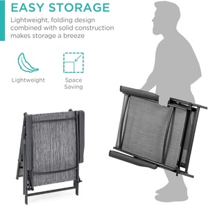 كرسي استلقاء قابل للطي والتعديل للاستخدام الخارجي في الفناء أو بجانب حمام السباحة - Product Image 5