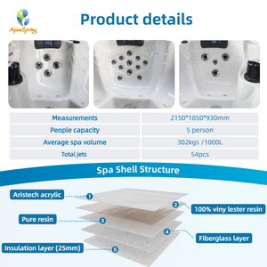 Jacuzzi de Acrílico para Masajes, Semicircular, de Pared, con 54 Jets, para Exteriores - Product Image 3