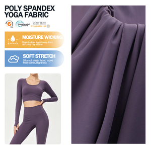 Wholesale Soft Elastic Polyester Lycra Stretch 4 Way Stretch Polyester Spandex Yoga Fabric for Activewear - Product Image 1
