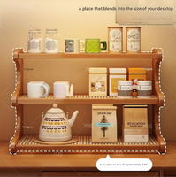 Étagère de rangement de bureau à plusieurs niveaux avec supports pour tasses à eau et services à thé ; Étagère à épices de cuisine ; Présentoir à tasses à café.