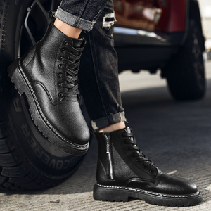Automne et hiver <span class=keywords><strong>nouvelles</strong></span> bottes de moto de velours de mode Martin bottes sauvages épais hommes - Product Image 3