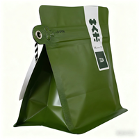 Sac d'emballage alimentaire en plastique zip-lock à fond plat personnalisé pour le café, le thé et la nourriture pour animaux pochette à fond carré