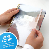 Cuaderno de Papel Ecológico A5 con Espiral y Estampado Personalizado en Dorado, Diario Personalizado, Agenda, Organizador Diario, Semanal y Mensual
