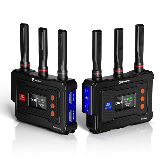 SYONG Upgrade 4K 450m Wireless HDMI Transmitter Receiver One-to-five Support Smart Channel Scan 2.4G/5G UVC Outdoor Live Stream