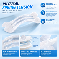 Bandes nasales RECOO Dual PET Spring Bars Extra Strength pour soulager le ronflement, hypoallergéniques, soutien du sommeil, adhésif de qualité médicale