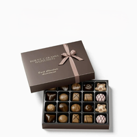 Boîte cadeau de bonbons au chocolat sur mesure, design couvercle et base, forme rectangulaire, revêtement UV, gaufrage, logo/graphisme personnalisé, papier