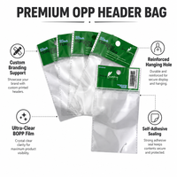 Pochette d'emballage transparente en BOPP avec logo personnalisé pour bijoux, colliers et pierres précieuses