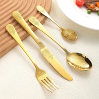Vente en gros, logo personnalisé, 24 pièces, fourchettes, couteaux et cuillères de style occidental haut de gamme, ensemble de couverts en acier inoxydable 410 avec boîte cadeau en ABS