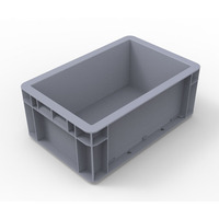 Caisse en PP à injection avec logo couleur personnalisé, empilable, pour l'industrie automobile, conteneur logistique en plastique UE avec couvercle, pour l'organisation de bureau