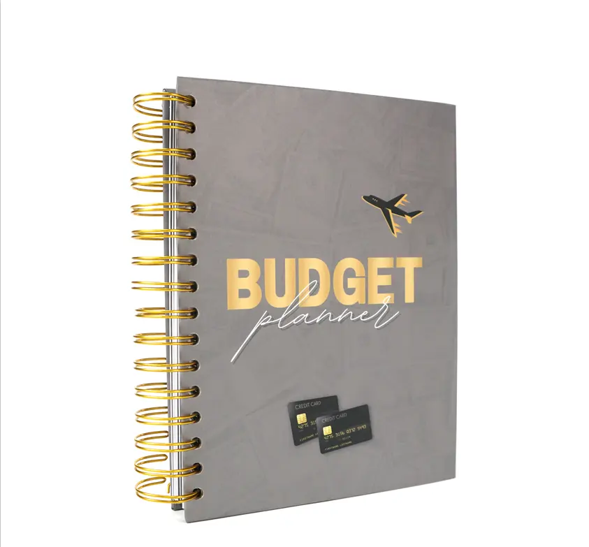 Impressão personalizada Orçamento Planejador Organizador Capa dura espiral Jornal Notebook Expense Tracker Notepad Saving Challenge Books
