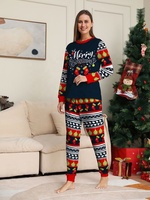 Nouvelle famille correspondant ensemble de pyjamas de Noël pour femmes hommes enfants bébés-pyjama de vacances en polaire confortable avec impression de lettres