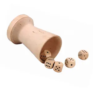 Luxury Wooden Dice Cup With 5 Dice Dice Shaker Cup