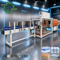 Machine d'emballage sous film rétractable à feuille unique avec détection de marques couleur, 40 paquets par minute pour l'emballage de bouteilles en ligne