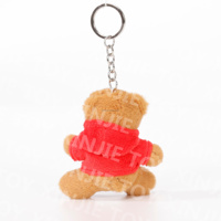 Porte-clés en fourrure d'animal Porte-clés personnalisable en peluche d'animal Porte-clés en peluche d'ours avec OEM ODM