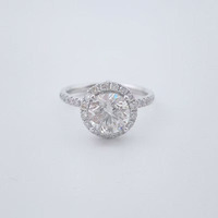 Anello Classico a Quattro Punte con Pavé Completo di Diamanti Coltivati in Laboratorio, Anello Solitario in Platino PT950 per Fidanzamento e Matrimonio, Gioielleria Fine per Donne