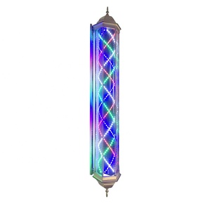 Barber Pole Floor-standing Outdoor <b>Waterproof</b> Hair Salon Sign <b>Light</b> Colorful Hair Salon <b>Light</b> Box - Product Image 4