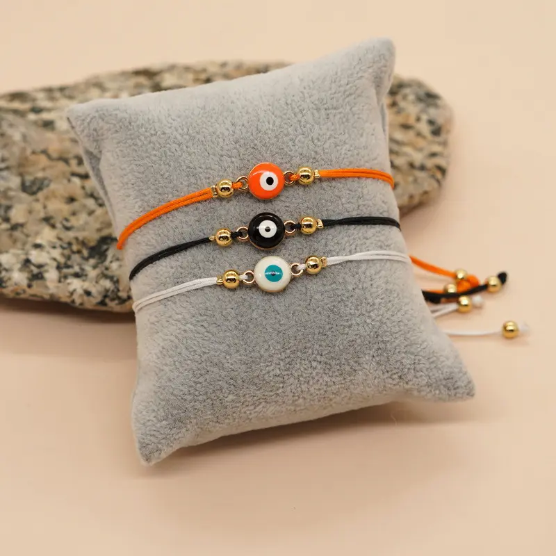 Rinhoo New Devil's Eye Bracelet Bohemian Hand Woven Eye Wax Rope Adjustable Bracelet for Women Men Unisex Jewelry Gifts