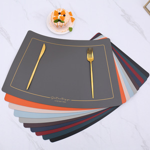 Vente en gros de sets de table en cuir écologiques de style américain en forme d'éventail, imperméables, résistants à l'huile et à la chaleur, YC-0020 Waterproo - Product Image 4