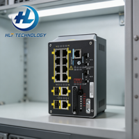 IE-3200-8P2S-E IE-2000-8TC-G-E IEM-3300-16T= Switch a 8 porte con 2 porte combo Gigabit, switch di rete robusto per montaggio su guida DIN