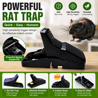 Piège à rats puissant et réutilisable, piège à souris à déclenchement rapide, attrape-rongeurs haute sensibilité, piège à souris en plastique, contrôle des nuisibles intérieur/extérieur