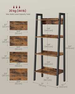 Estantería Escalonada Rústica <span class=keywords><strong>de</strong></span> Hierro Negro <span class=keywords><strong>de</strong></span> 4 Niveles <span class=keywords><strong>para</strong></span> Almacenamiento en el Hogar, Oficina, Dormitorio, Cocina o Sala <span class=keywords><strong>de</strong></span> Estar, Ideal <span class=keywords><strong>para</strong></span> Almacenar Macetas - Product Image 2