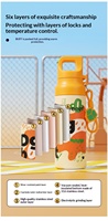 Nouvelle tasse isotherme en acier inoxydable 316 / Bouteille d'eau sport double usage à ouverture à une touche avec poignée portable, idéale pour l'extérieur