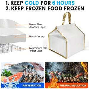 Bolsas de Aislamiento Plegables de Aluminio para Pizza, Pasteles y Picnic, con Logotipo Personalizado, para Conservar la Frescura, Ideales para Campamentos al Aire Libre - Product Image 6