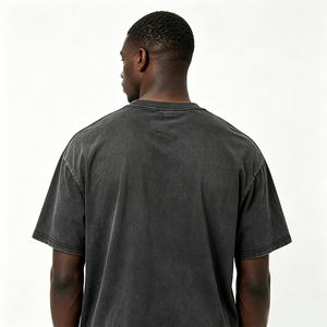 <span class=keywords><strong>T</strong></span>-<span class=keywords><strong>Shirt</strong></span> da Uomo con Stampa Grafica Personalizzata di Figura <span class=keywords><strong>Rock</strong></span> e Fiamme, Effetto <span class=keywords><strong>Vintage</strong></span> Acid Wash Oversize - Product Image 4